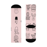 Pink Catus Crew Socks