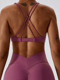 Yoga V-Neck Twisted Sleeveless Sports Bra