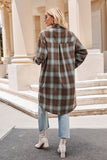 Plaid Collared Neck Long Sleeve Shirt