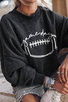 Round Neck Long Sleeve FOOTBALL Graphic Sweatshirt