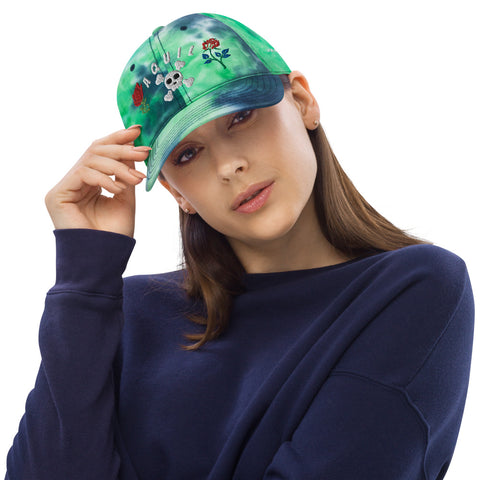 Hat Tie Dye Aquil Skull and Roses Hat - Get Somes